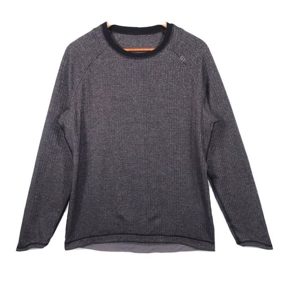 lululemon athletica Other - Lululemon Octagon Logo Thick Long Sleeve Shirt S/M Wool Blend Gray Black Stretch